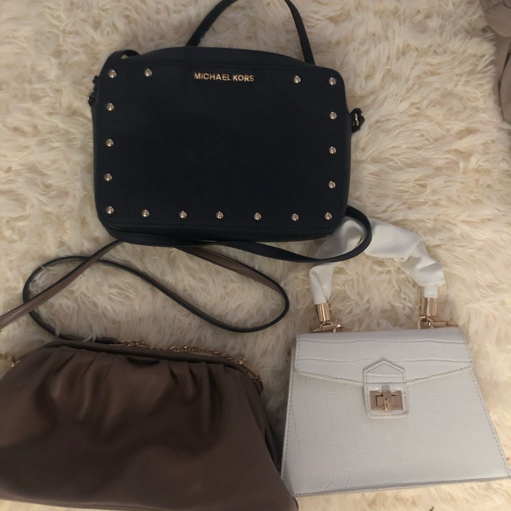 Multiple fashion purses.